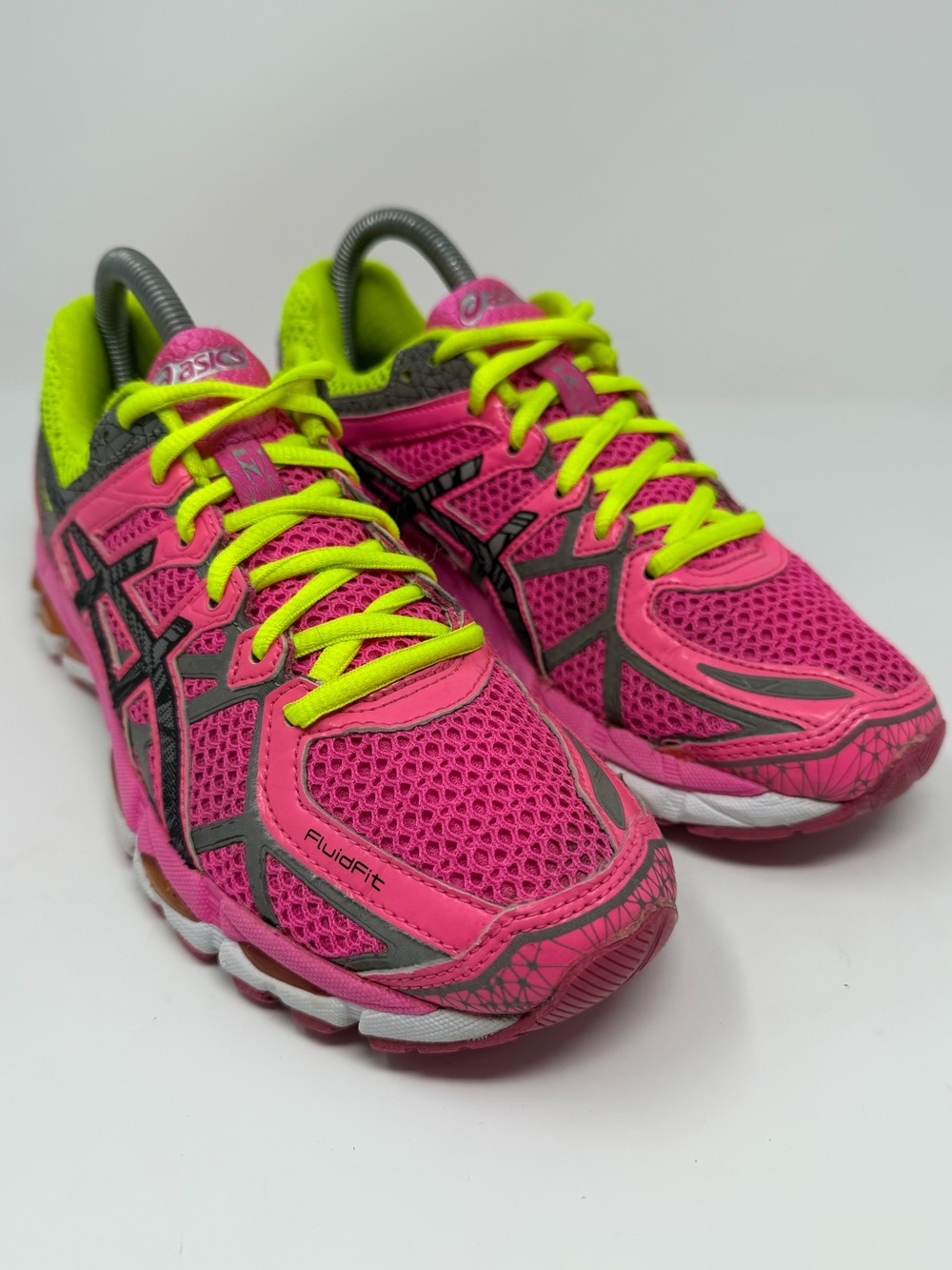 ASICS Women’s Hot Pink Running Shoes with Neon Yellow Accents Sz. 7.5